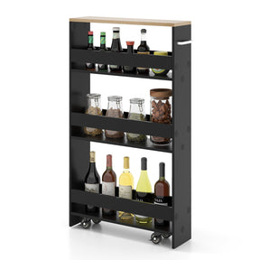 Giantex 4-Tier Slim Storage Cart, Narrow Mobile Serving Cart