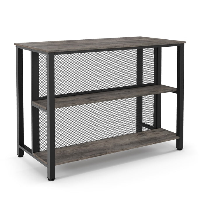 Giantex 91 cm Tall Bar Table with Storage 3-Tier Wine Bar Unit Table with Open Shelves