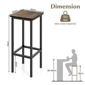 72cm Bar Chair with Metal Legs & Footrest