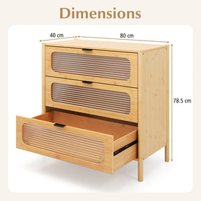 3/4-Drawer Dresser Bamboo Storage Cabinet Mid Century Modern Chest of Drawers