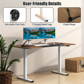 Giantex Electric Height Adjustable Standing Desk, 140cm x 70cm Ergonomic Sit Stand Desk