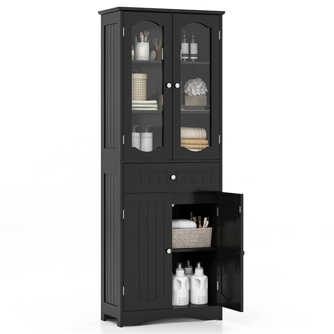 160 cm Tall Bathroom Storage Cabinet Freestanding Linen Cabinet Pantry Cabinet