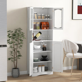164 cm Tall Bathroom Storage Cabinet, Freestanding Linen Cabinet