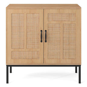 Rattan Storage Cabinet, Accent Cabinet with Asymmetrical Pattern
