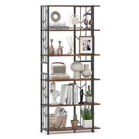 6-Tier Bookshelf Modern Geometric Bookcase