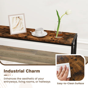 Industrial Console Table 2-Tier Narrow Sofa Table 120 CM Entrance Table