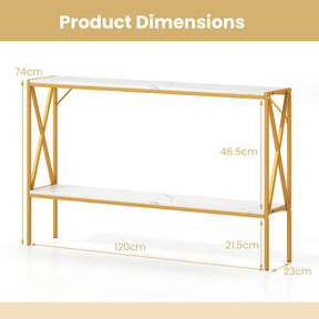 Narrow Console Table, 2-Tier Entryway Table with Storage
