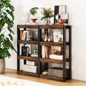 4-Tier Wooden Bookshelf Storage Organizer Bookcase w/ Open Shelving Unit Study