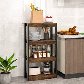 4-Tier Wooden Bookshelf Storage Organizer Bookcase w/ Open Shelving Unit Study