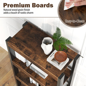4-Tier Wooden Bookshelf Storage Organizer Bookcase w/ Open Shelving Unit Study