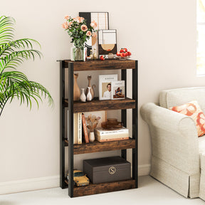 4-Tier Wooden Bookshelf Storage Organizer Bookcase w/ Open Shelving Unit Study