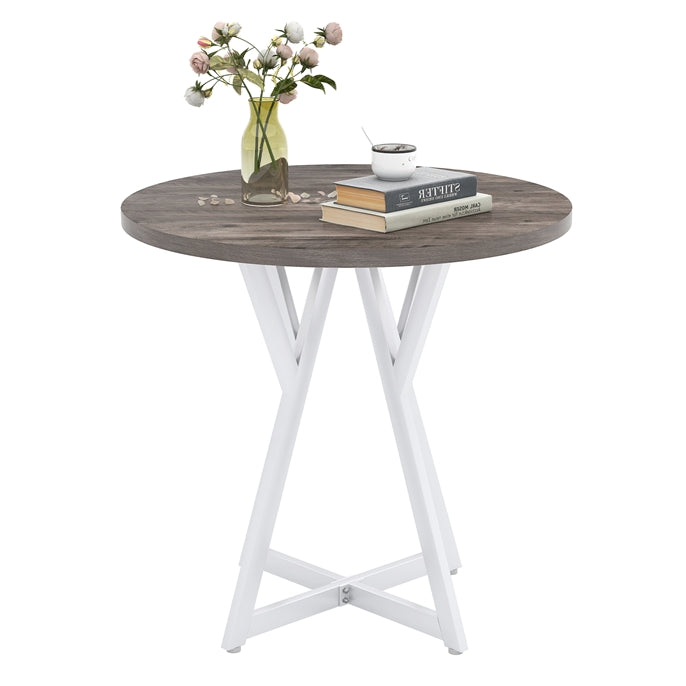 31.5 Inch Round Dining Table for 2-4, Modern Kitchen Table with Thick Wooden Tabletop