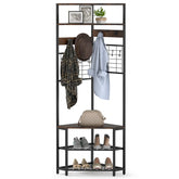 Giantex 5-Tier Corner Hall Tree Coat Rack Entryway Shoes Shelf Organizer w/Storage Bench