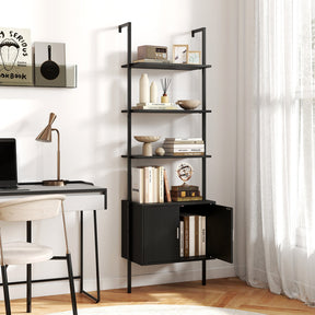 5 Tier Tall Bookshelf Wall Mount Ladder Bookcase