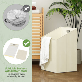 Double Tilt-out Laundry Hamper, Dual Laundry Basket Organizer with Top Shelf