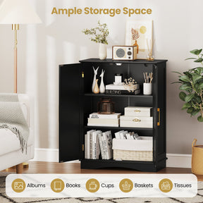 Bathroom Floor Storage Cabinet, 80cm Freestanding Cupboard Buffet Cabinet