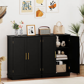 Bathroom Floor Storage Cabinet, 80cm Freestanding Cupboard Buffet Cabinet
