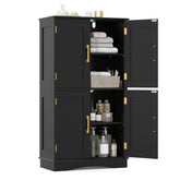110 cm Freestanding Pantry Cabinet with 4 Doors and 2 Adjustable Shelves