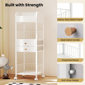 Makeup Organizer, Floor Skincare Organizer Cart with Drawers & Storage Shelves