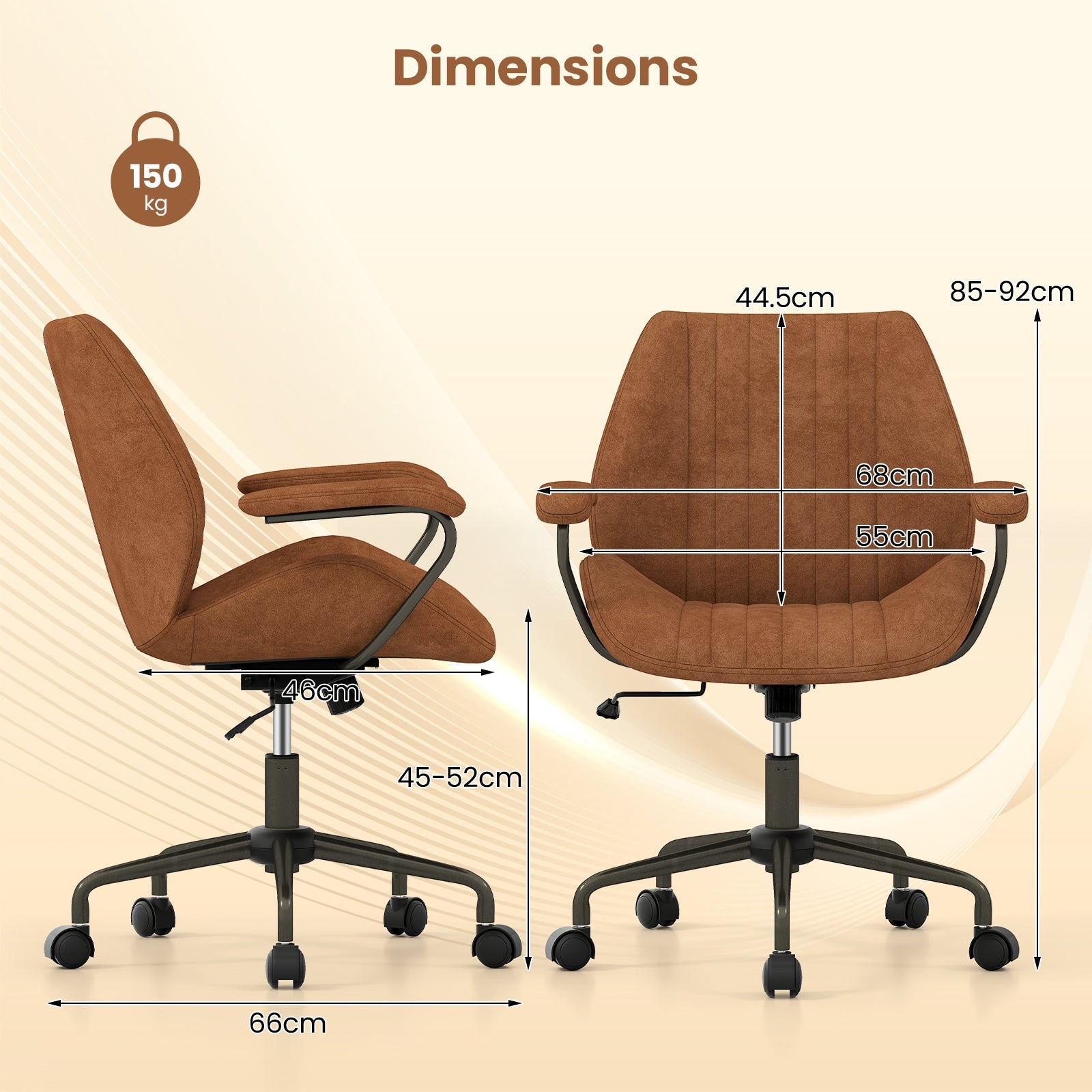 Mid Century Modern Swivel Computer Desk Chair