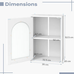Medicine Cabinet with Tempered Glass Door & Adjustable Shelf