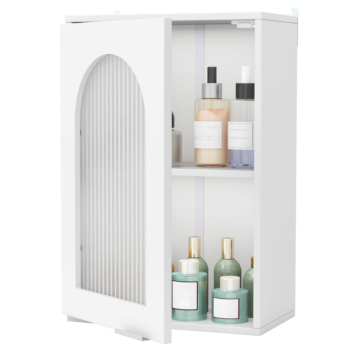 Medicine Cabinet with Tempered Glass Door & Adjustable Shelf