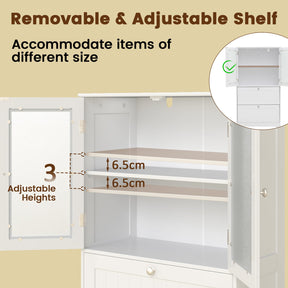 Bathroom Floor Storage Cabinet, Freestanding Cupboard Pantry