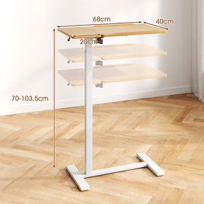 Mobile Over Bed Desk, Height Adjustable Standing Laptop Cart