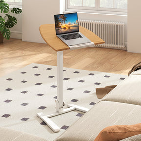 Foldable Mobile Standing Desk, Rolling Laptop Desk with 90° Tiltable Tabletop