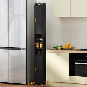 179 cm Tall Bathroom Cabinet, Narrow Storage Organizer with 2 Doors