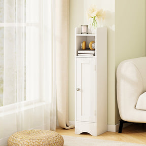 Bathroom Storage Cabinet with Door, Toilet Paper Holder Stand
