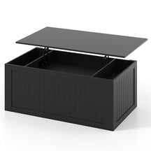 Lift Top Coffee Table, 120 cm Farmhouse Center Table with Barn Sliding Doors, Cabinets