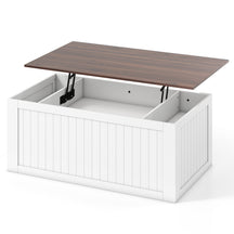 Lift Top Coffee Table, 120 cm Farmhouse Center Table with Barn Sliding Doors, Cabinets