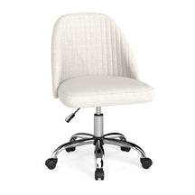 Office Chair, Modern Armless Desk Chair with Curved Backrest & Upholstered Seat