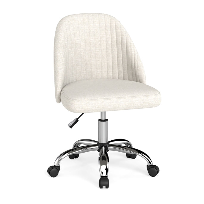 Office Chair, Modern Armless Desk Chair with Curved Backrest & Upholstered Seat