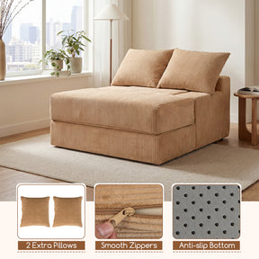 Folding Sofa Bed, Convertible Sleeper Chair with Dual Pillows, Back Support, Machine-washable Coral Fleece Covers, No Assembly, Comfy Floor Sofa Couch for Living Room Bedroom, Apartment