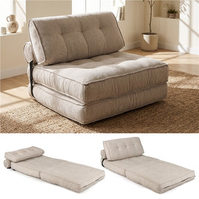 3-in-1 Folding Sofa Bed with Bolster & Pillow
