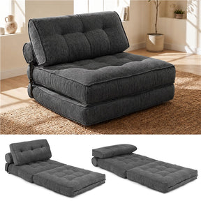 3-in-1 Folding Sofa Bed with Bolster & Pillow
