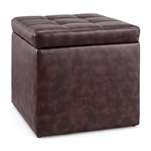 40CM Cube Ottoman, Pouffe Storage Box Lounge Seat Footstools w/Hinge Top & Bottom Feet