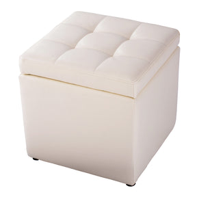 40CM Cube Ottoman, Pouffe Storage Box Lounge Seat Footstools w/Hinge Top & Bottom Feet