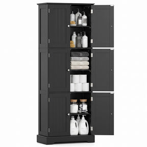 Tall Bathroom Storage Cabinet with 6 Doors, 60 x 30 x 160 CM