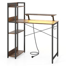 Reversible Computer Desk, Home Office Desk w/Storage Shelf