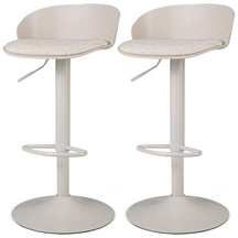 Set of 2 Adjustable Swivel Bar Stools w/ Back & Footrest, Loads 150 kg Each
