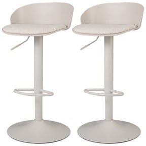 Set of 2 Adjustable Swivel Bar Stools w/ Back & Footrest, Loads 150 kg Each