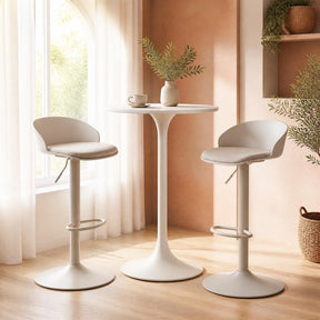 Set of 2 Adjustable Swivel Bar Stools w/ Back & Footrest, Loads 150 kg Each
