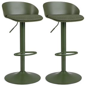 Set of 2 Adjustable Swivel Bar Stools w/ Back & Footrest, Loads 150 kg Each