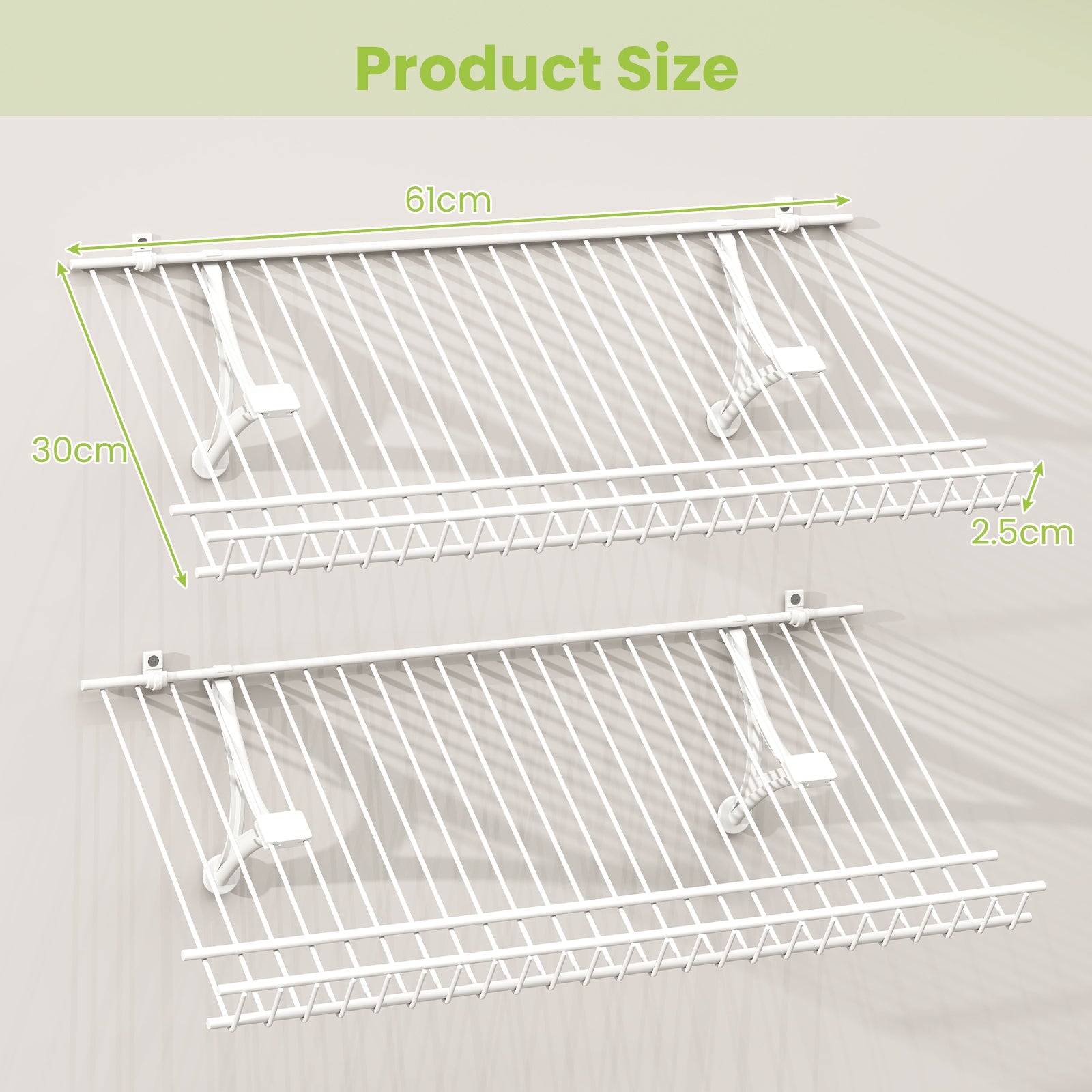 Closet Shelves Wall Mounted Set of 2