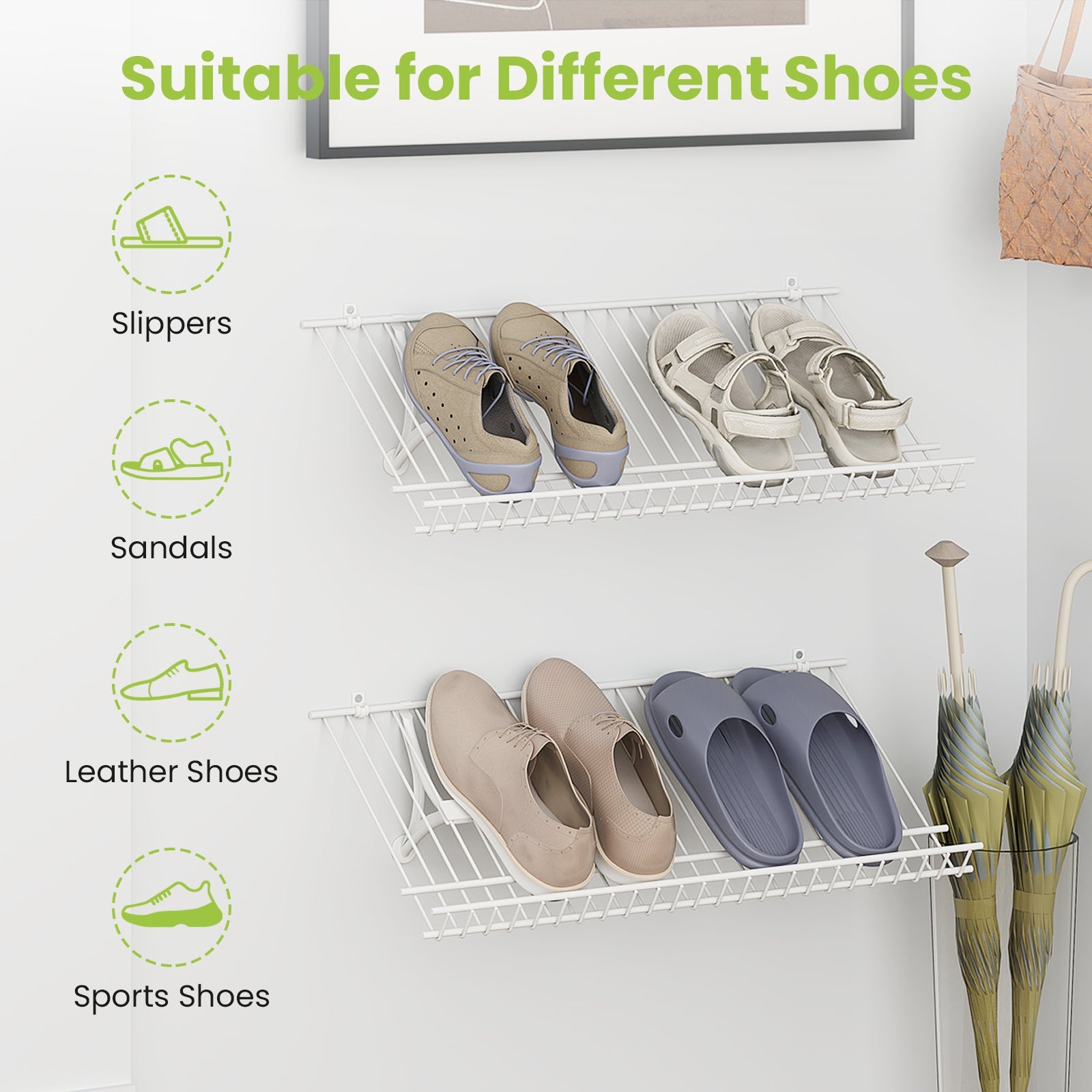 Closet Shelves Wall Mounted Set of 2