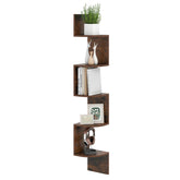 5-Tier Corner Shelf, Floating Bookshelf, Wall Mounted Storage Organizer