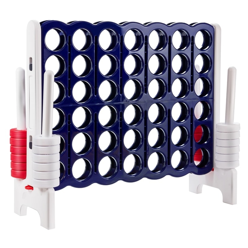 Jumbo 4-to-Score Giant Game Set 4 in A Row Game Sets with 42 Jumbo Rings for Party and Family Game